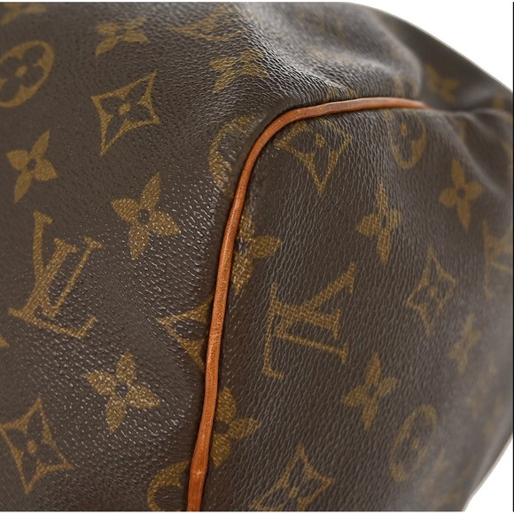 LOUIS VUITTON Monogram Speedy 30 Handbag Brown Canvas Leather Trim Authenticated - Picture 5 of 8